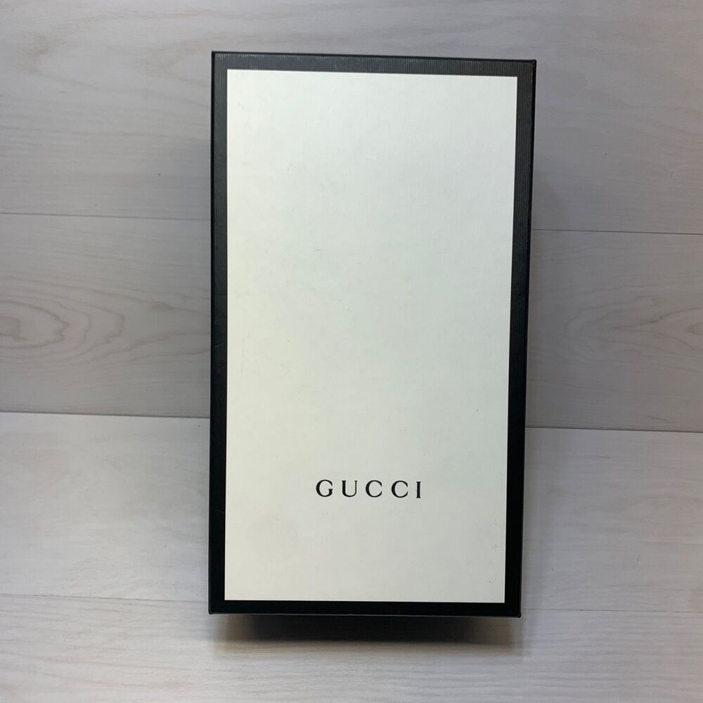 Authentic Gucci Womens Men's EMPTY Shoe BOX ONLY Black / White 14.5 x 8 x 5”
